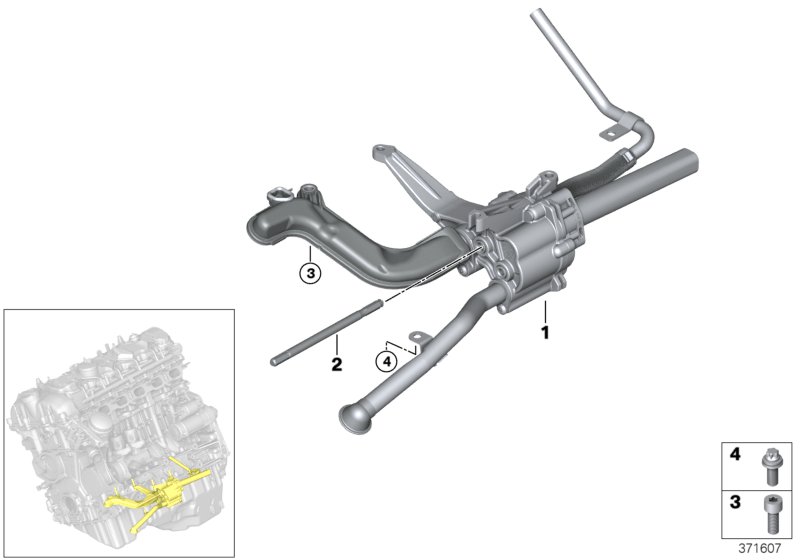 Смазочная система/детали масл.насоса для BMW F87N M2 Competition S55 (схема запчастей)