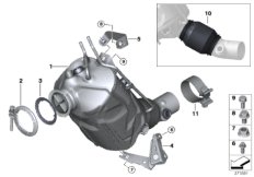 Катализатор/сажевый фильтр для BMW F25 X3 18d B47 (схема запасных частей)