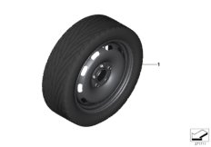 Аварийное колесо стальное черное для MINI F55 One First B38 (схема запасных частей)