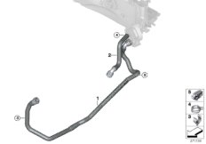 Шланги охлаждающей жидкости для BMW F25 X3 18d B47 (схема запасных частей)