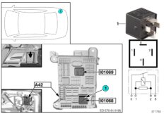 Реле контакта 30G I01068 для BMW E71 X6 40dX N57S (схема запасных частей)