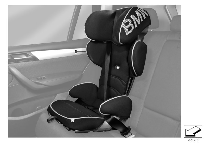 Детское сиденье BMW Junior Seat 2/3 для BMW F10N 550i N63N (схема запчастей)