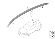 Дооснащение полозьями багажника на крыше для BMW F86 X6 M S63R (схема запасных частей)