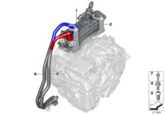 Радиатор охл.масла КПП/трубопр.масл.рад. для BMW I12N i8 B38X (схема запасных частей)