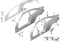 боковой каркас для BMW F32N 430dX N57N (схема запасных частей)
