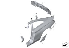 Крыло/облицовка задней части для BMW F32 420i B48 (схема запасных частей)