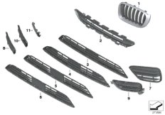 Облицовка, декор.элементы Пд для BMW F25 X3 28iX N20 (схема запасных частей)