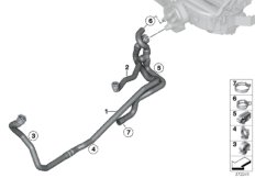 Шланги охлаждающей жидкости для BMW F25 X3 35iX N55 (схема запасных частей)