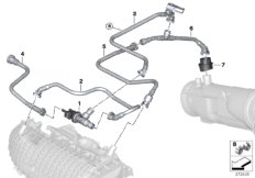 Клапан вентиляции топливного бака для BMW I12 i8 B38 (схема запасных частей)