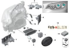 Детали ксеноновой фары для BMW F87 M2 N55 (схема запасных частей)