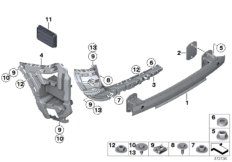 Кронштейн Зд для BMW F25 X3 18i N20 (схема запасных частей)