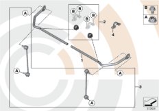 Ремкомплекты заднего стабилизатора для BMW R56 Cooper S N14 (схема запасных частей)