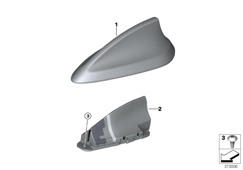 Детали антенны на крыше для BMW G32 640dX B57 (схема запчастей)
