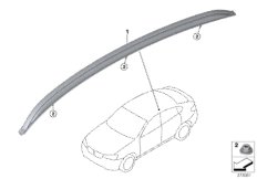 Дооснащение полозьями багажника на крыше для BMW F26 X4 20dX B47 (схема запасных частей)