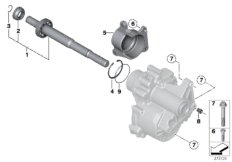 Крепление/дополнит.элементы КПП для BMW R61 Cooper D ALL4 2.0 N47N (схема запасных частей)