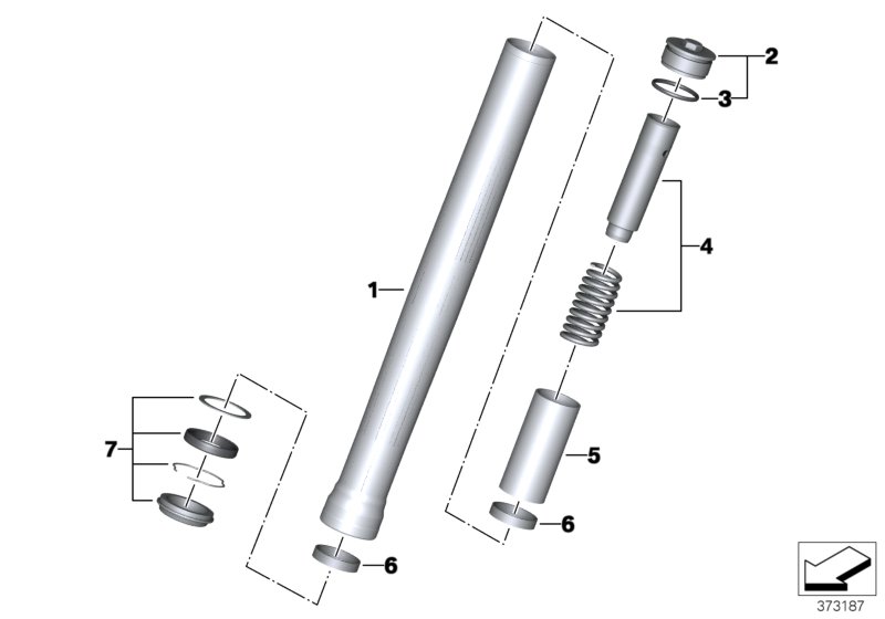 Вертикальная полая стойка для MOTO K54 R 1200 RS (0A05, 0A15) 0 (схема запчастей)