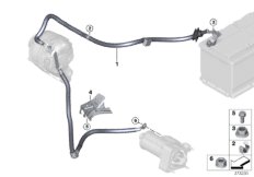 Провод батареи/провод стартера для BMW F46 218i B38 (схема запасных частей)