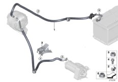 Провод батареи/провод стартера для BMW F46 220i B48 (схема запасных частей)