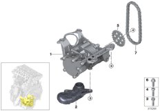 Смазочная система/маслян.насос с прив. для BMW F36 420dX B47 (схема запасных частей)