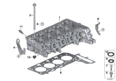 Головка блока цилиндров-доп.элементы для BMW F31N 320d B47 (схема запасных частей)