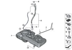Топливный бак/дополнительные элементы для BMW F48N X1 18d B47 (схема запасных частей)