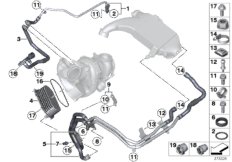 Сист.охлажд.турбонагн. / надд.воздуха для BMW F11N M550dX N57X (схема запасных частей)