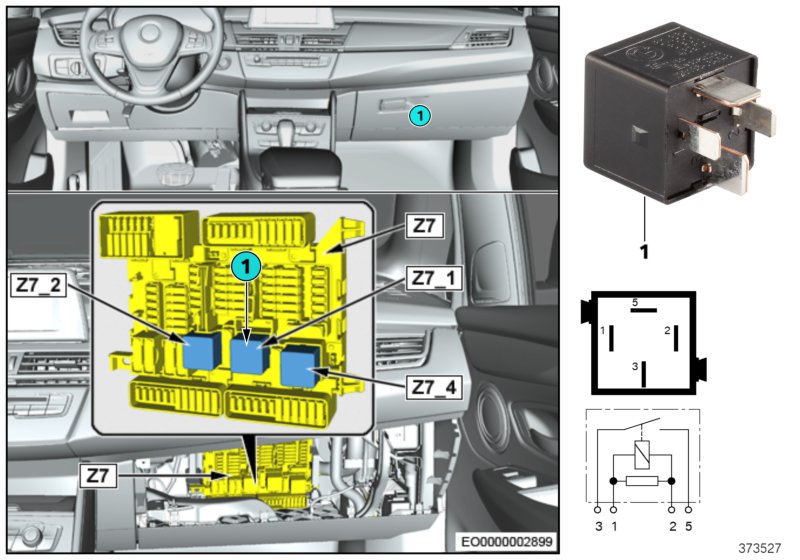 Реле контакта 30B Z7_1 для BMW F48 X1 18i B38C (схема запчастей)