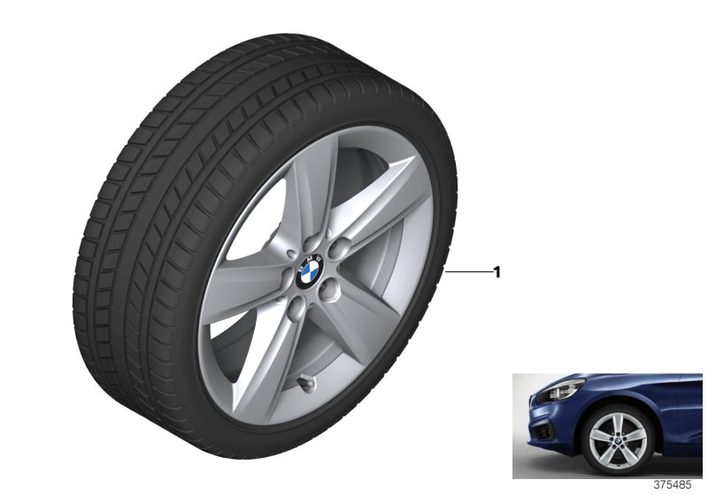 Spike/SC колесо в сб.зим. диз. 478-17" для BMW F46N 216d B37B (схема запчастей)
