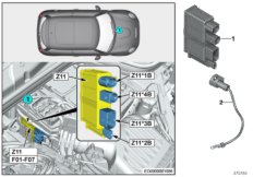 Встроенный модуль питания Z11 для BMW F54N One B38B (схема запасных частей)