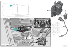 Встроенный модуль питания Z11 для BMW E70N X5 40iX N55 (схема запасных частей)