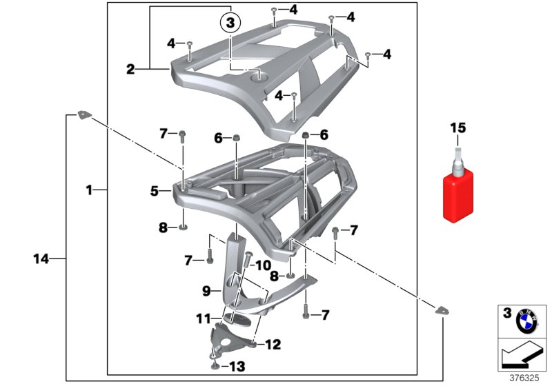 Багажник на крыше для BMW K19 C 650 GT 16 (0C05, 0C15) 0 (схема запчастей)