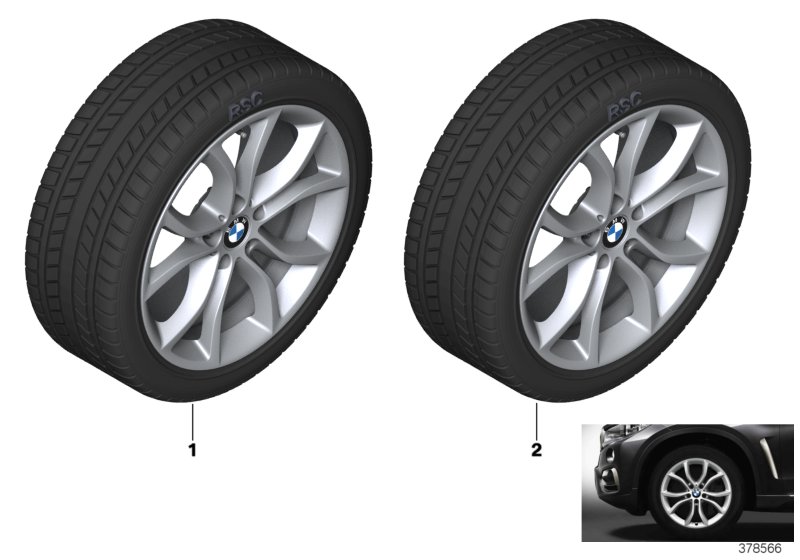Spike/SC колесо в сб.зим. диз. 594-19" для BMW F16 X6 35iX N55 (схема запчастей)