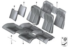 Набивка и обивка базового сиденья Зд для BMW F12N M6 S63N (схема запасных частей)