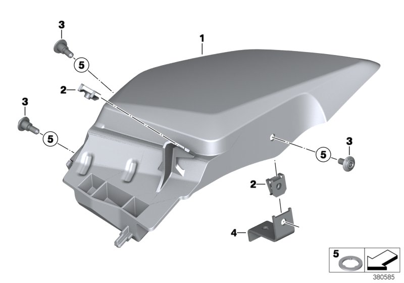 Накладка вещевого ящика П для BMW K52 R 1200 RT (0A03, 0A13) 0 (схема запчастей)