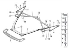 Элемент усиления передней части кузова для BMW MOSP M235i Racing N55 (схема запасных частей)