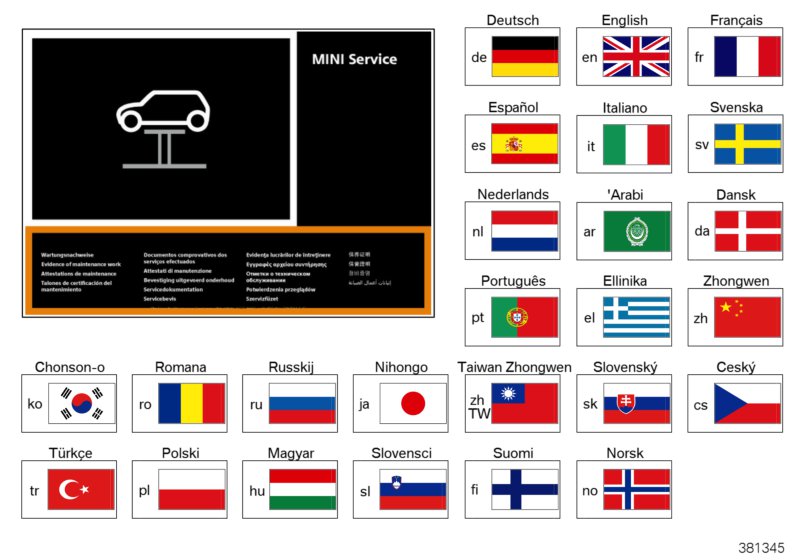 Сервисный справочник MINI для BMW R53 Cooper S W11 (схема запчастей)