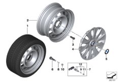 Колесный диск стальной диз.12 - 16'' для BMW F30N 320d N47N (схема запасных частей)