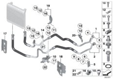 Трубопровод радиатора охл.масла в двиг. для BMW F01 750i N63 (схема запасных частей)