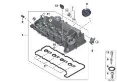 Крышка головки блока цилиндров для BMW F48N X1 25dX B47E (схема запасных частей)