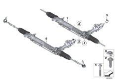 Рулевой механизм с гидроусилителем для BMW F10 M5 S63N (схема запасных частей)