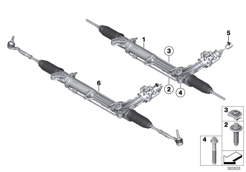 Рулевой механизм с гидроусилителем для BMW F13N M6 S63N (схема запчастей)