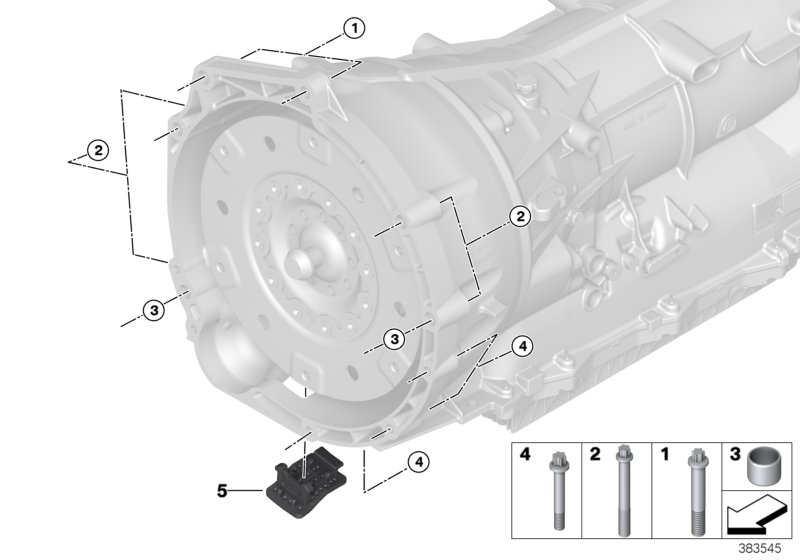 Крепление/дополнит.элементы КПП для BMW F10N 520dX B47 (схема запчастей)