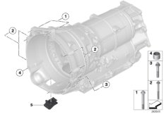Крепление/дополнит.элементы КПП для BMW F16 X6 40dX N57Z (схема запасных частей)