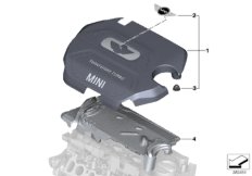 Звукоизоляционный кожух двигателя для BMW F56 Cooper SD B47 (схема запасных частей)