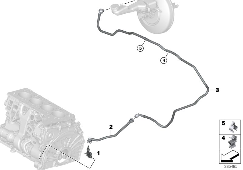 Вакуумный трубопр.усилителя тормозов для BMW F39 X2 20dX B47 (схема запчастей)
