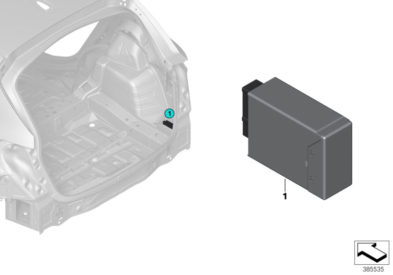 ЭБУ дистанционной разблокировки спинки для BMW F48N X1 20d B47 (схема запчастей)