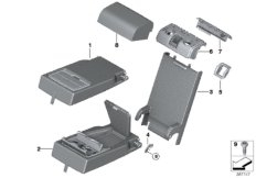 Средний подлокотник сиденья Зд для BMW F15 X5 35iX N55 (схема запасных частей)