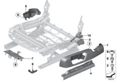 Накладка переднего сиденья с э/приводом для BMW F30 328iX N20 (схема запасных частей)