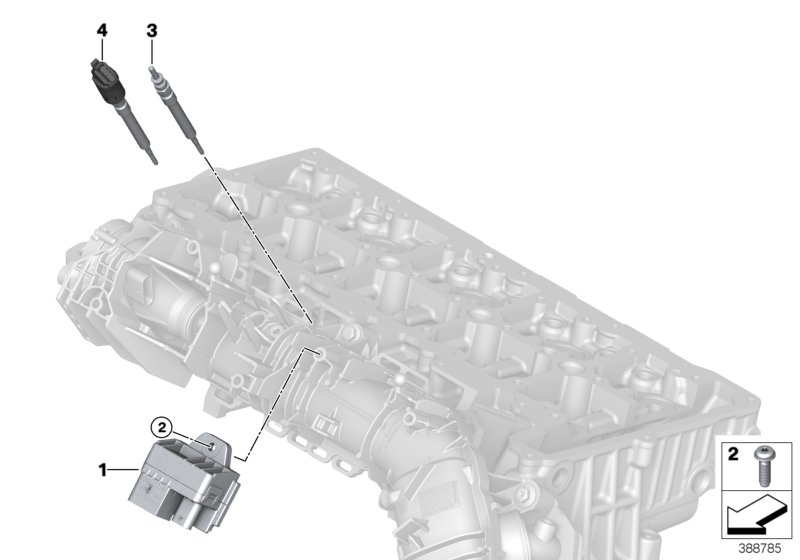Система предпускового разогрева для BMW F30N 318dX B47 (схема запчастей)