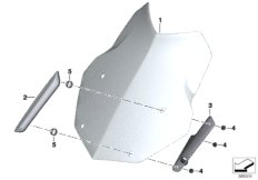Ветрозащитный щиток / крепление для BMW K50 R 1250 GS 19 (0J91, 0J93) 0 (схема запасных частей)